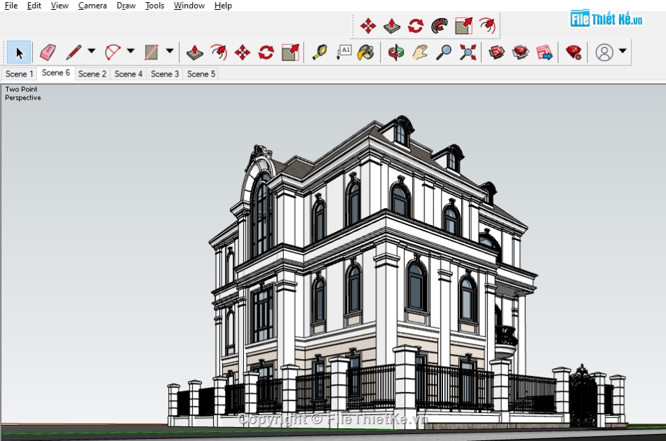 Sketchup biệt thự 3 tầng,file sketchup biệt thự 3 tầng,File su biệt thự 3 tầng,model biệt thự 3 tầng,Model su biệt thự 3 tầng