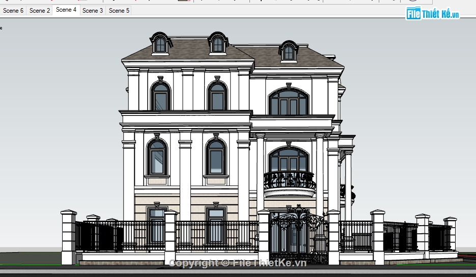 Sketchup biệt thự 3 tầng,file sketchup biệt thự 3 tầng,File su biệt thự 3 tầng,model biệt thự 3 tầng,Model su biệt thự 3 tầng