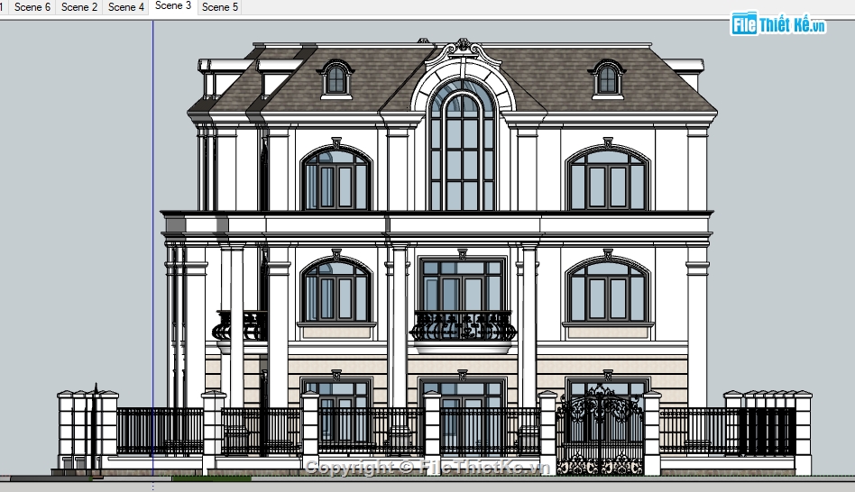 Sketchup biệt thự 3 tầng,file sketchup biệt thự 3 tầng,File su biệt thự 3 tầng,model biệt thự 3 tầng,Model su biệt thự 3 tầng