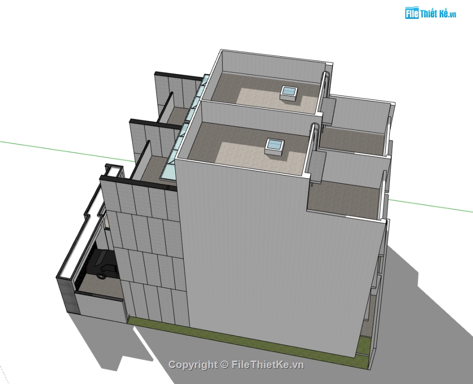 sketchup biệt thự 4 tầng,model su biệt thự 4 tầng,model 3d biệt thự 4 tầng,file su biệt thự 4 tầng