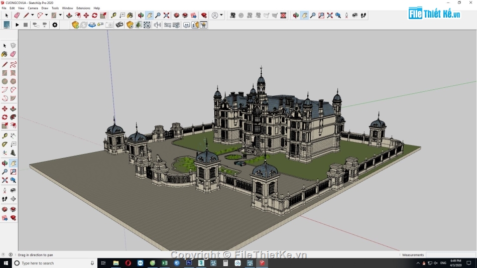 Su biệt thự lâu đài,biệt thự châu âu sketchup,Model sketchup biệt thự,Sketchup biệt thự cổ,lâu đài su