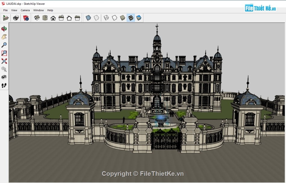 Su biệt thự lâu đài,biệt thự châu âu sketchup,Model sketchup biệt thự,Sketchup biệt thự cổ,lâu đài su