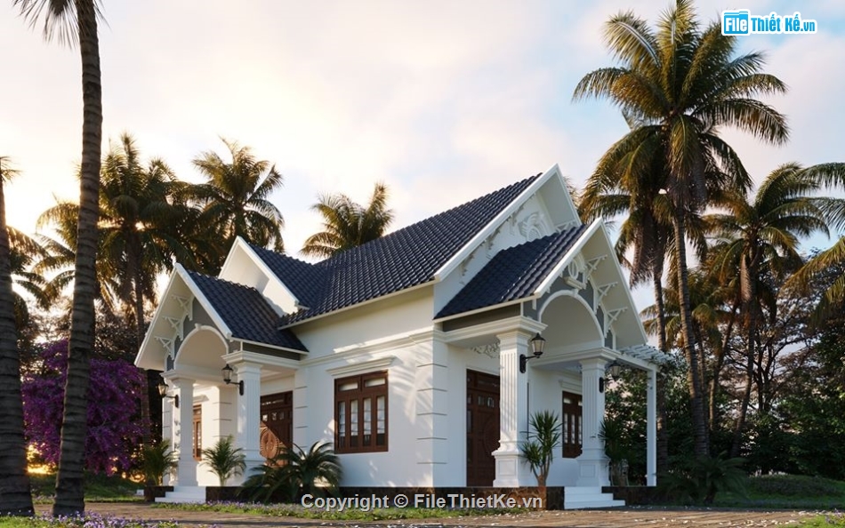 File sketchup biệt thự mái thái,model sketchup biệt thự 1 tầng,Sketchup biệt thự mái thái,Biệt thự mái thái model su,Biệt thự mái thái model Sketchup