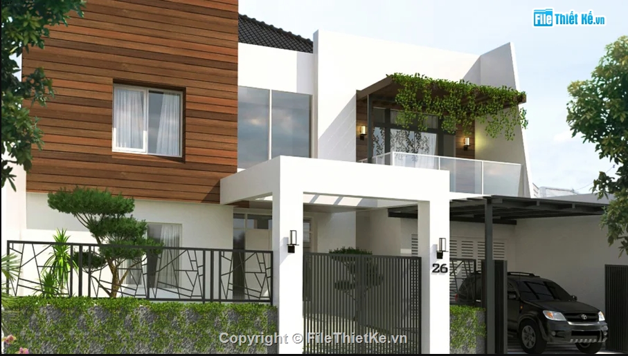model su biệt thự,su biệt thự phố,file su biệt thự 2 tầng,biệt thự 2 tầng 15x24m,biệt thự phố 15x24m