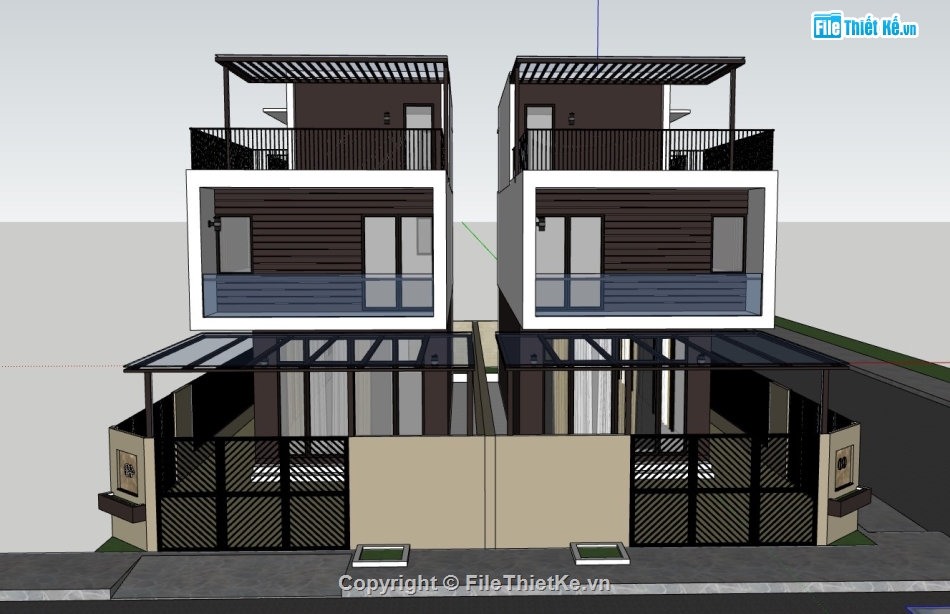 biệt thự sketchup,sketchup biệt thự,Model sketchup biệt thự,su biệt thự,biệt thự song lập