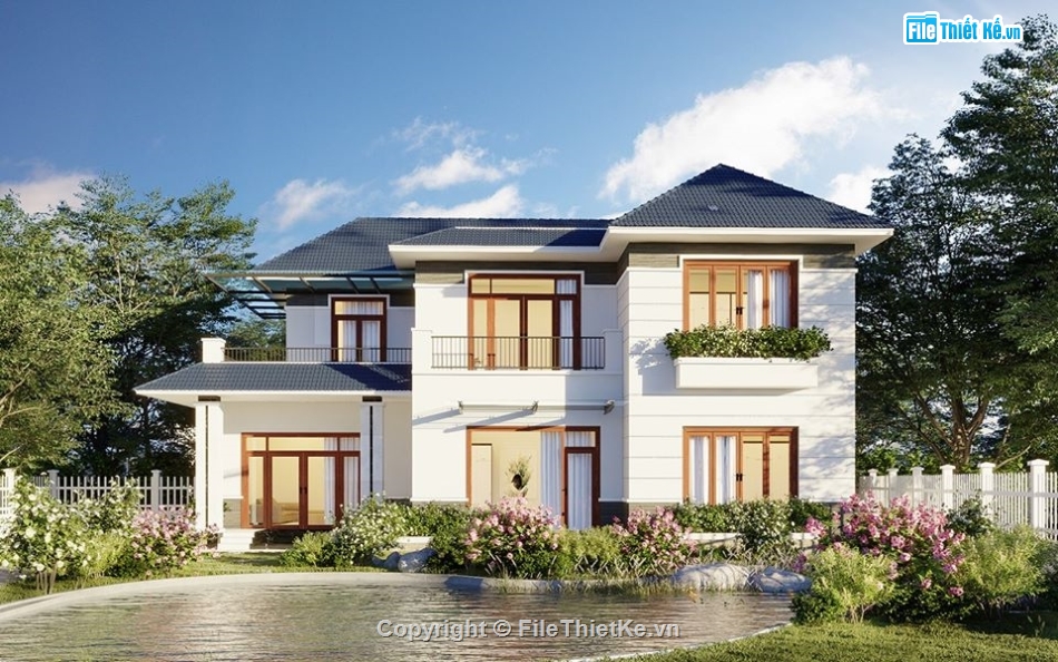 biệt thự hiện đại,biệt thự 2 tầng,biệt thự villa,sketchup biệt thự 2 tầng hiện đại,Sketchup biệt thự hiện đại