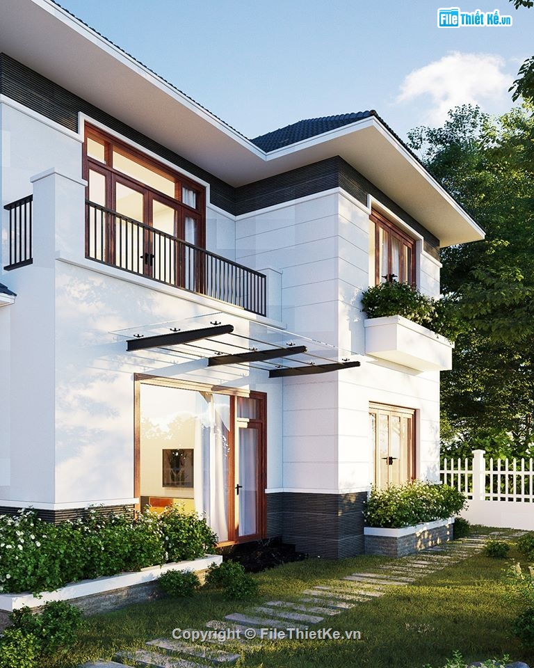 biệt thự hiện đại,biệt thự 2 tầng,biệt thự villa,sketchup biệt thự 2 tầng hiện đại,Sketchup biệt thự hiện đại