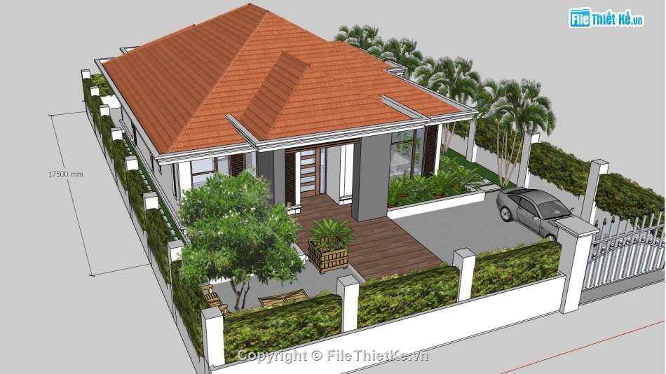 biệt thự 1 tầng sketchup,sketchup biệt thự 1 tầng,sketchup nhà 1 tầng,file su biệt thự 1 tầng,model su nhà 1 tầng,file sketchup nhà 1 tầng