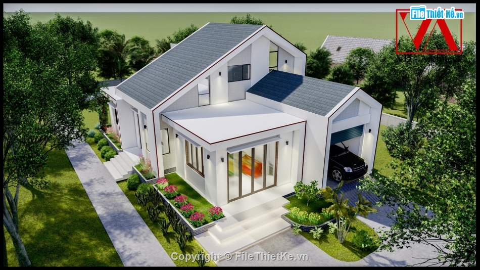 Sketchup biệt thự vườn,mẫu biệt thự hiện đại,biệt thự hiện đại,biệt thự phố hiện đại