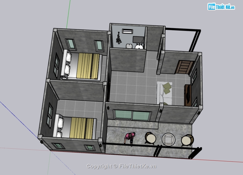 model su home stay,model sketchup căn hộ,file sketchup căn hộ,sketchup home stay,file sketchup home stay