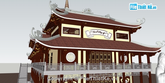 Model Chùa,SU chùa,sketchup chùa