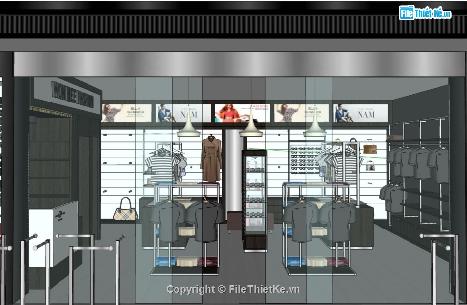 sketchup cửa hàng,sketchup cửa hàng thời trang,cửa hàng,shop thời trang