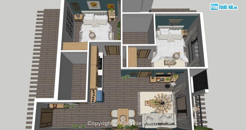 nội thất chung cư,sketchup nội thất,Model nội thất,Model sketchup nội thất chung cư