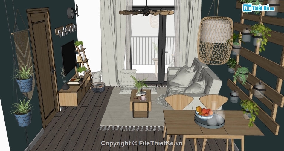 nội thất chung cư,sketchup nội thất,Model nội thất,Model sketchup nội thất chung cư