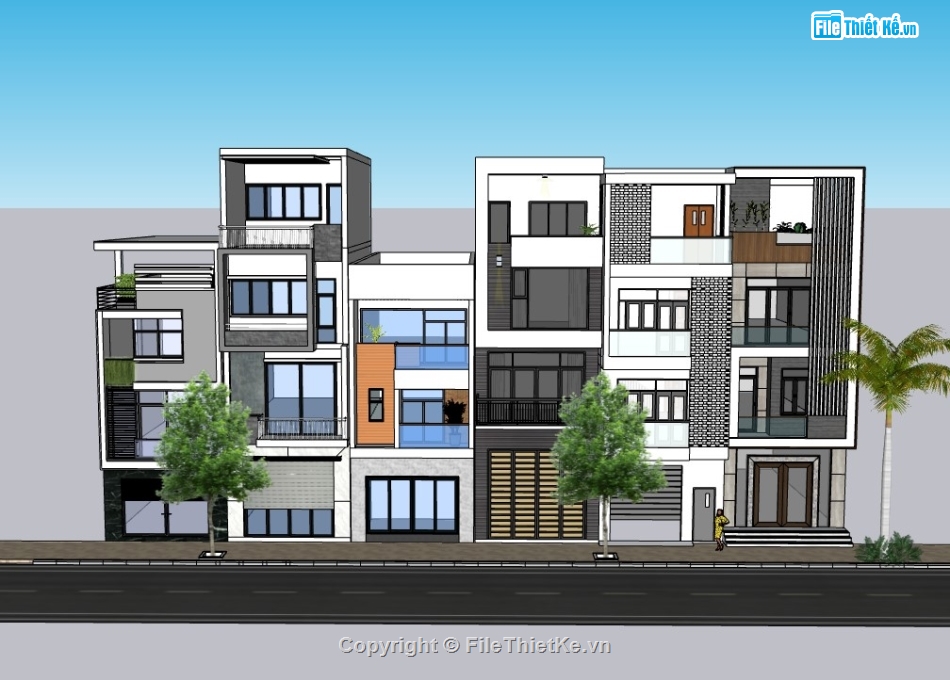 nhà phố sketchup,Model sketchup nhà phố,sketchup nhà,sketchup nhà  phố