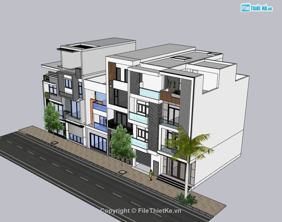 nhà phố sketchup,Model sketchup nhà phố,sketchup nhà,sketchup nhà  phố