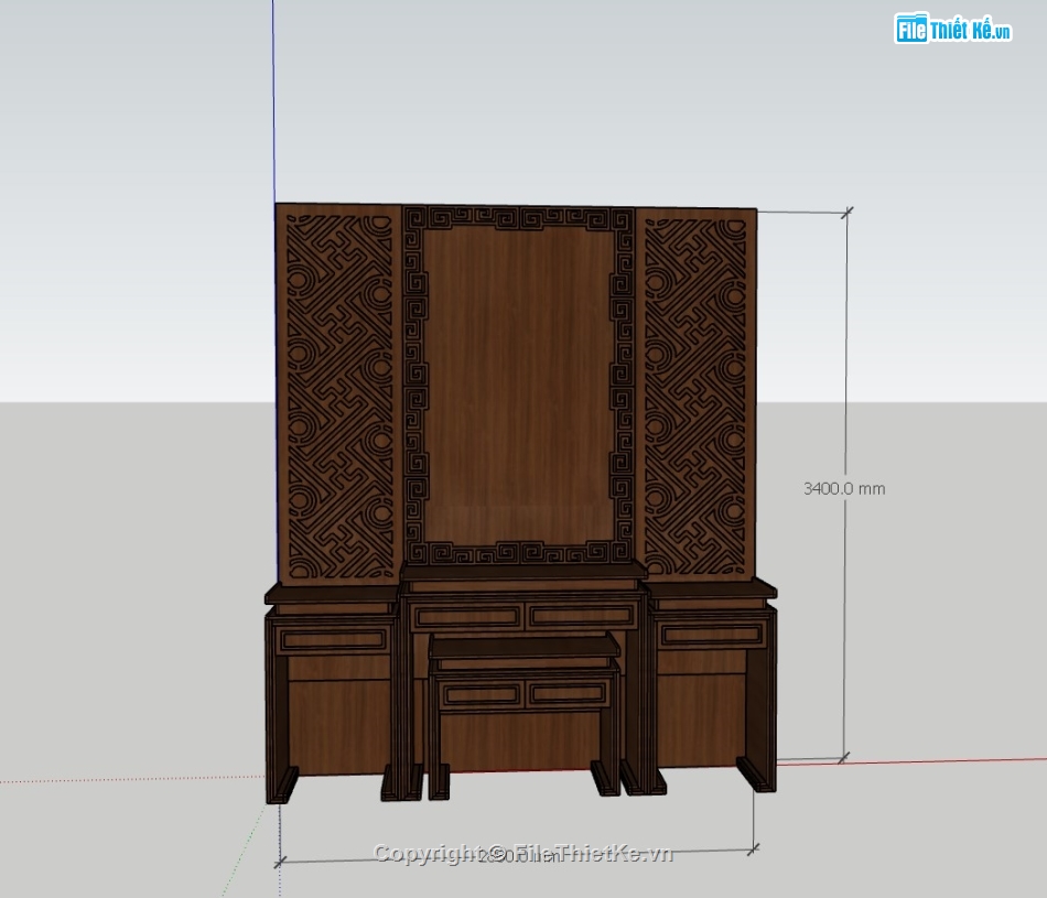 đồ thờ,Model sketchup phòng thờ,su đồ thờ,sketchup đồ thờ