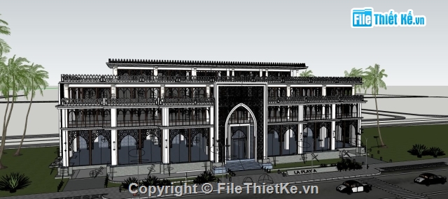 Sketchup nhà hàng,Model SU nhà hàng,SU nhà hàng,sketchup thiết kế nhà hàng