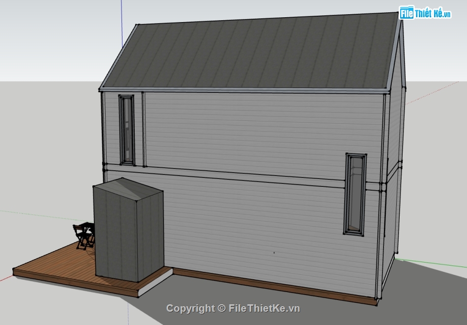 Model 3d sketchup Nhà bungalow,sketchup Nhà bungalow,Nhà gỗ bungalow,3d Nhà gỗ bungalow