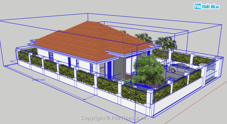 model su biệt thự 1 tầng,file su biệt thự 1 tầng,file sketchup biệt thự 1 tầng,sketchup biệt thự 1 tầng