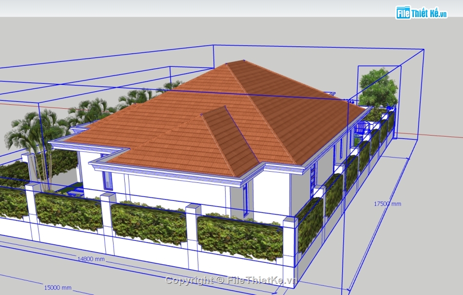 model su biệt thự 1 tầng,file su biệt thự 1 tầng,file sketchup biệt thự 1 tầng,sketchup biệt thự 1 tầng