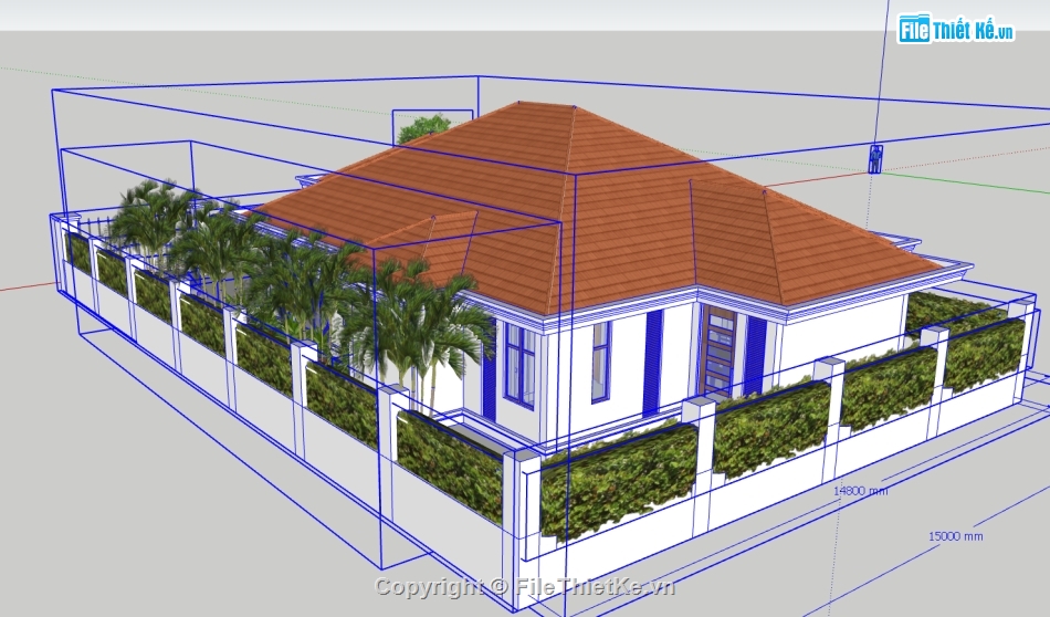 model su biệt thự 1 tầng,file su biệt thự 1 tầng,file sketchup biệt thự 1 tầng,sketchup biệt thự 1 tầng