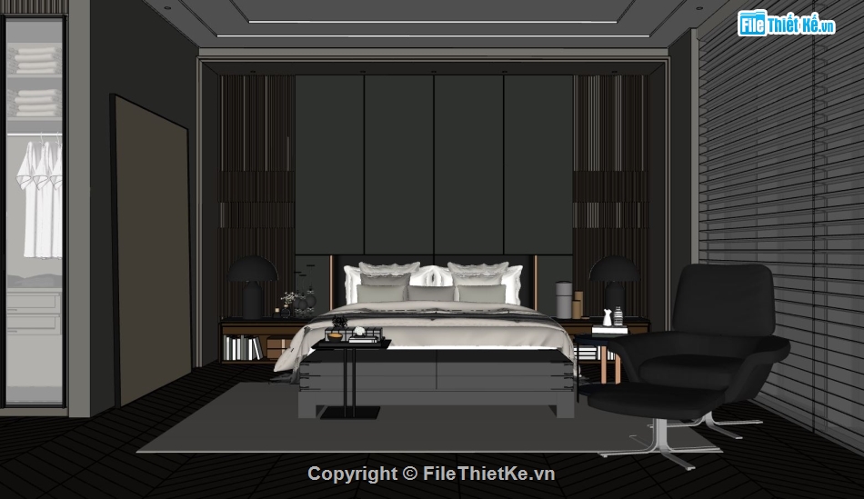 sketchup Phòng ngủ,Model Sketchup Phòng ngủ,model su phòng ngủ,phòng ngủ file sketchup,file su phòng ngủ