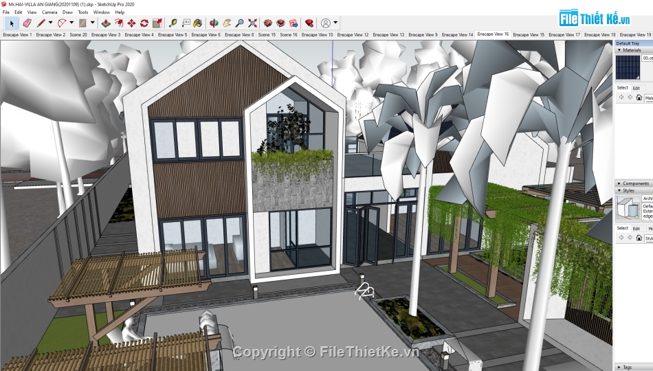 Sketchup Villa,Model Sketchup,khu nghỉ dưỡng,nghỉ dưỡng