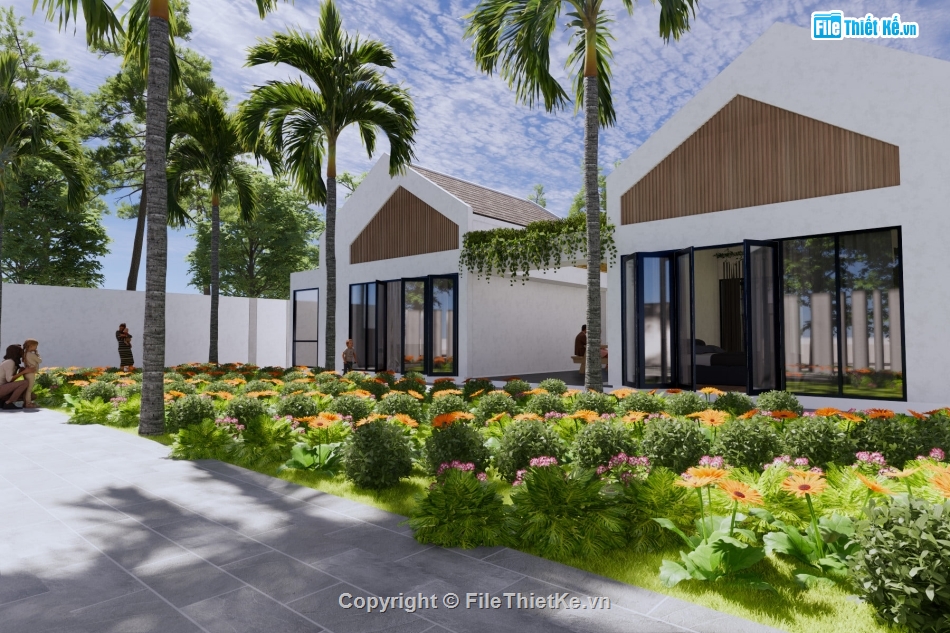 Sketchup Villa,Model Sketchup,khu nghỉ dưỡng,nghỉ dưỡng