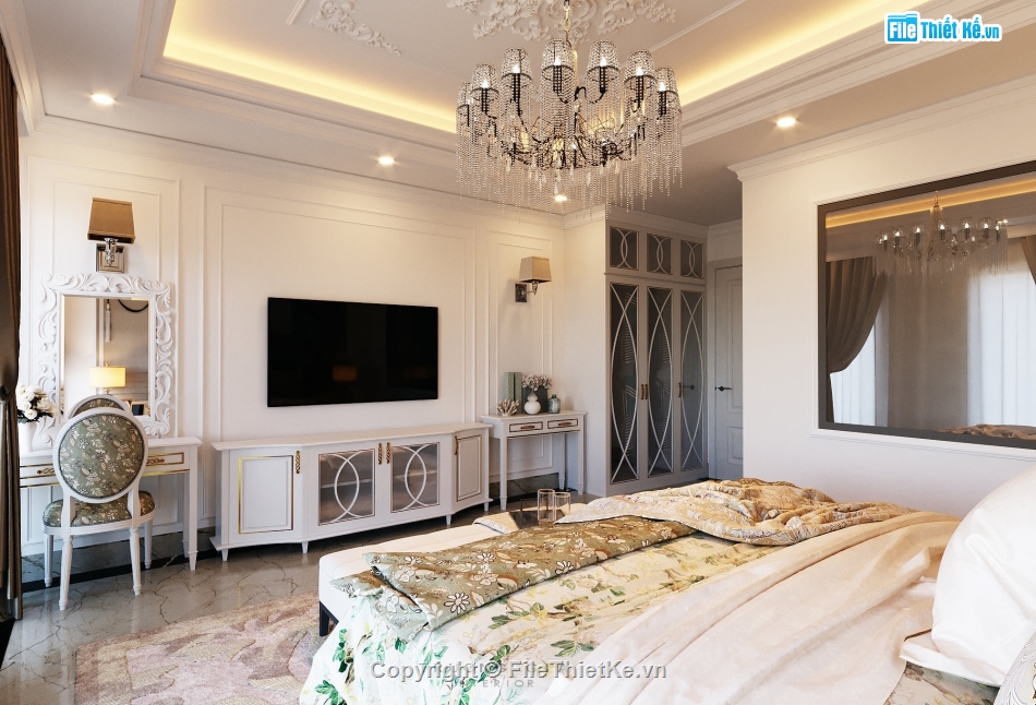 Model giường ngủ,Model tân cổ điển,Model tân cổ điển sketchup,giường tân cổ điển,Model giường tân cổ điển