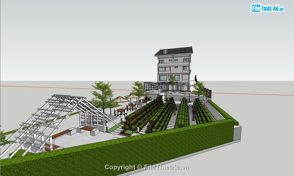 homestay,homestay sketchup,sketchup homestay,Model sketchup homestay,File home stay sketchup