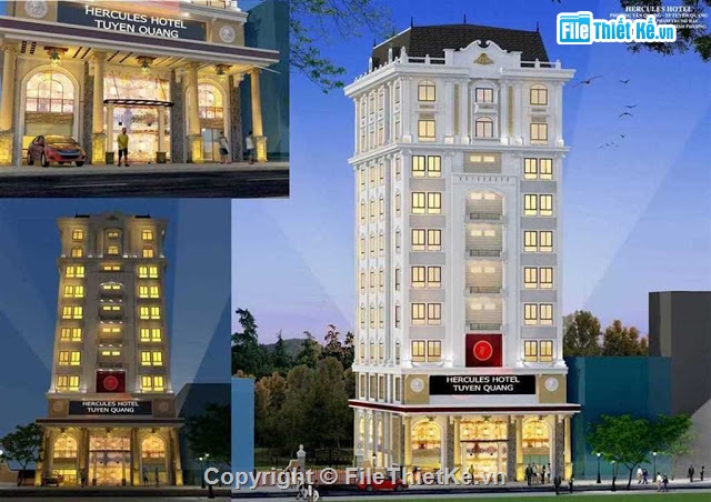 Model khách sạn,Sketchup khách sạn,hotel 10 tầng,Khách sạn đẹp,hotel