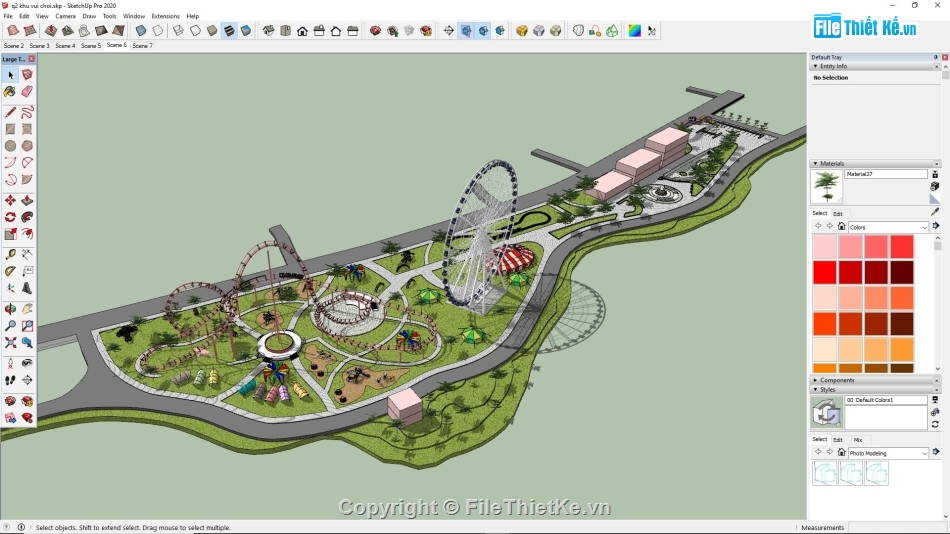 Model Sketchup khu vui chơi,File Sketchup khu vui chơi,File su  khu vui chơi,mẫu đồ án sketchup  khu vui chơi