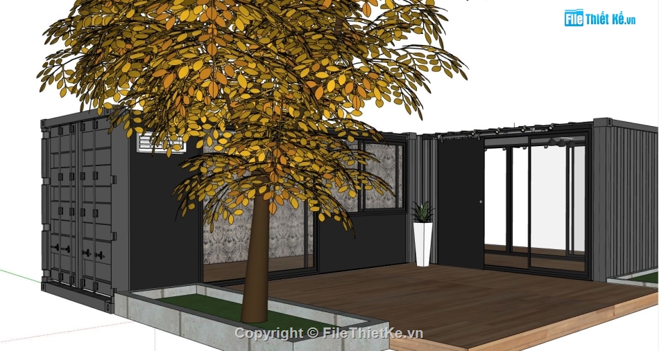 mẫu container,file 3d nhà container,mẫu nhà container,file sketchup nhà container