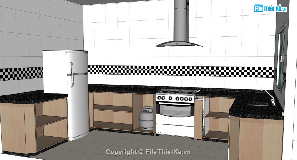 sketchup nội thất phòng bếp,nội thất phòng bếp,sketchup nội thất,phòng bếp