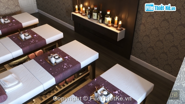 Sketchup mẫu nội thất,Model nội thất,Sketchup nội thất Spa,Sketch Up nội thất