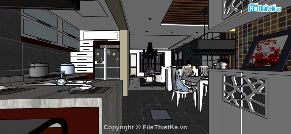 sketchup phòng khách,mẫu phòng khách,Model sketchup phòng khách,mẫu sketchup phòng khách