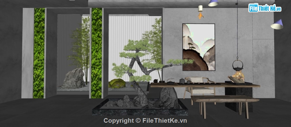 Mẫu phòng trà đẹp,sketchup phòng trà,file sketchup phòng trà,3dmax phòng trà