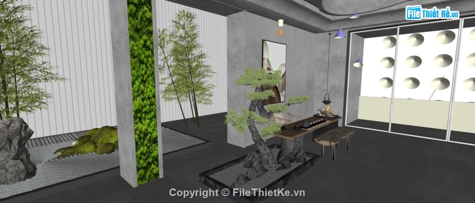 Mẫu phòng trà đẹp,sketchup phòng trà,file sketchup phòng trà,3dmax phòng trà