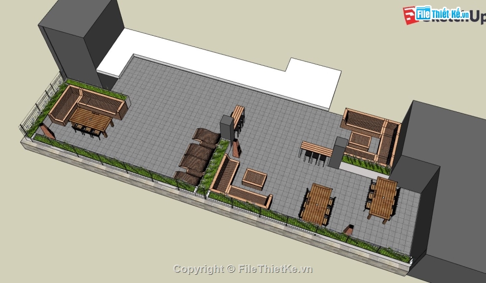 sân thượng,sketchup sân thượng,su sân thượng