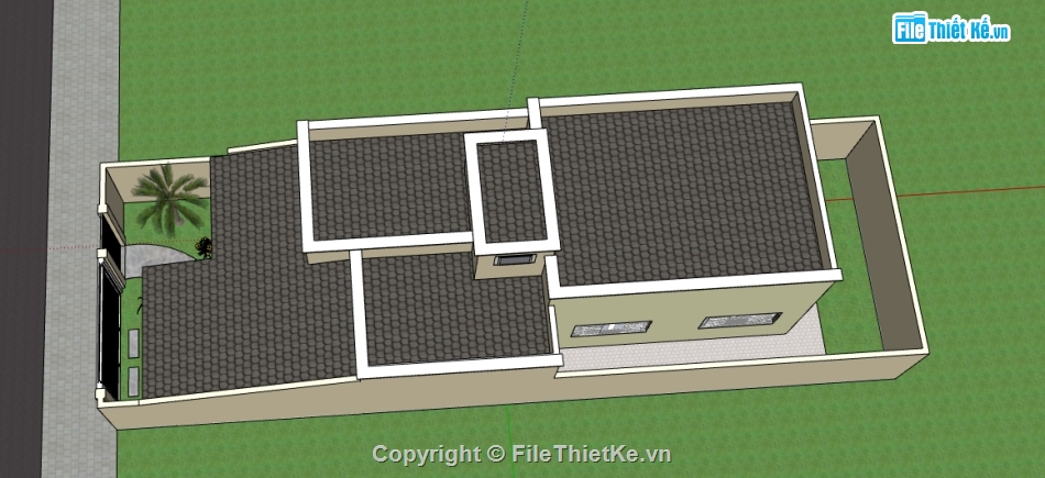 sketchup nhà 1 tầng,file su nhà 1 tầng,model su nhà 1 tầng,model sketchup nhà 1 tầng