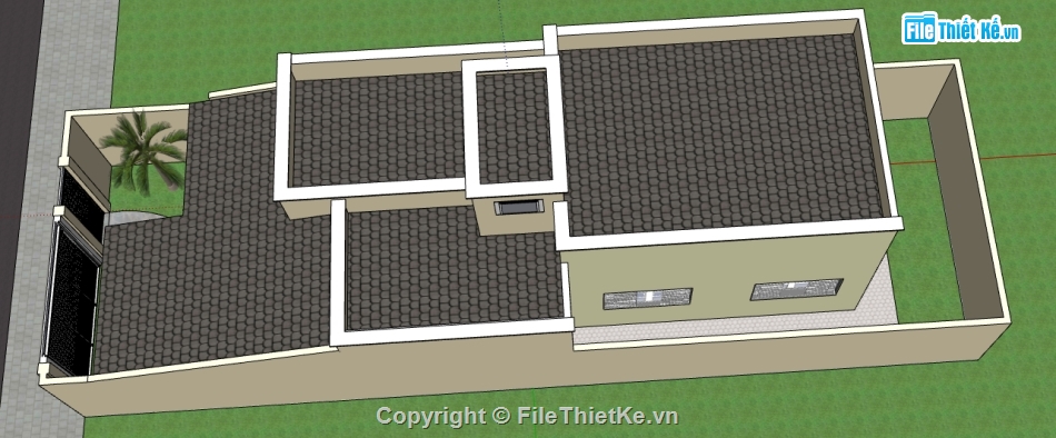 sketchup nhà 1 tầng,file su nhà 1 tầng,model su nhà 1 tầng,model sketchup nhà 1 tầng