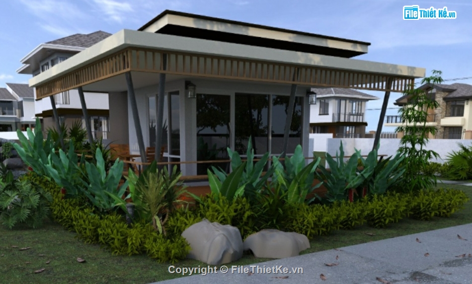 file su  sketchup nhà 1 tầng,model sketchup nhà 1 tầng,sketchup nhà 1 tầng