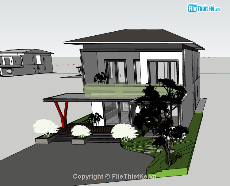 sketchup nhà phố,model 3d nhà phố,model su nhà phố,file su nhà phố,file 3d nhà phố