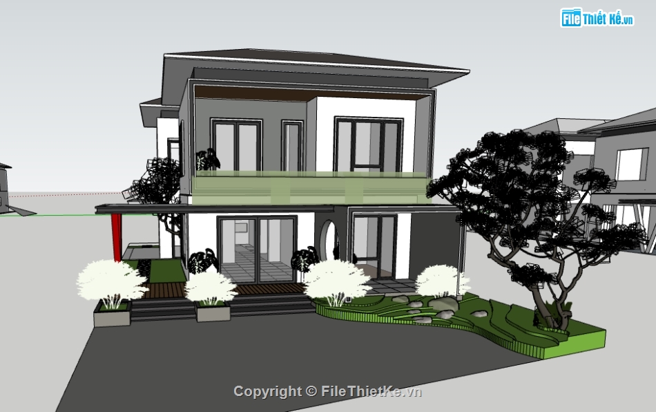 sketchup nhà phố,model 3d nhà phố,model su nhà phố,file su nhà phố,file 3d nhà phố