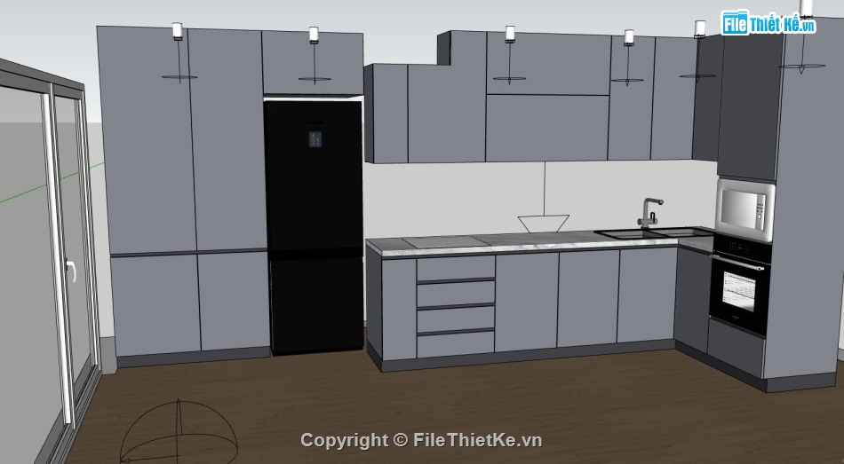 Model sketchup nhà hiện đại,nhà bếp hiện đại,nhà bếp sketchup,file 3d nhà bếp
