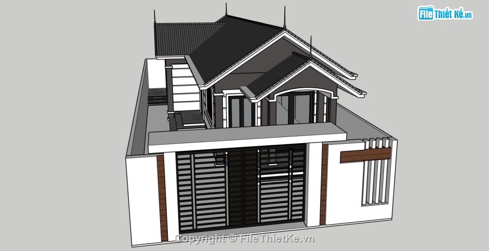 nhà cấp 4,file su nhà cấp 4,thiết kế nhà cấp 4,model su nhà cấp 4 đẹp,phối cảnh nhà cấp 4