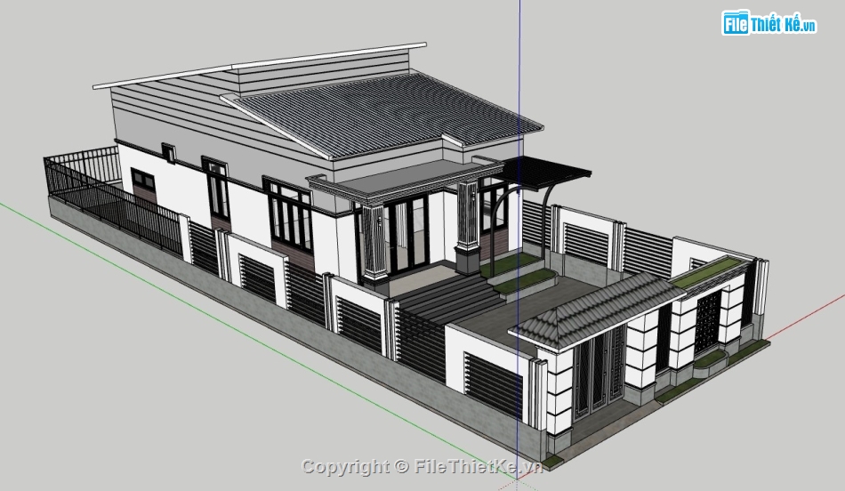 nhà cấp 4,nhà cấp 4 sketchup,sketchup nhà cấp 4,su nhà cấp 4