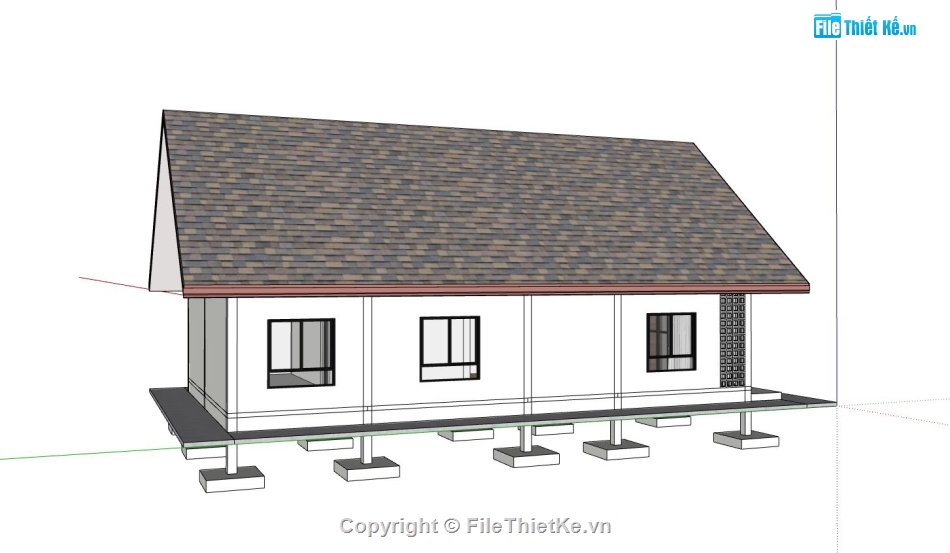 nhà cấp 4 sketchup,nhà cấp 4,sketchup file nhà cấp 4