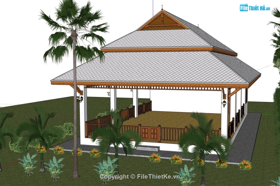 nhà đa năng,file sketchup nhà đa năng,phối cảnh nhà đa năng,mẫu 3d nhà đa năng